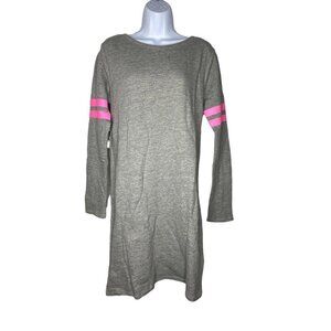 Piperlime‎ Woman’s Tee Grey/Pink Long sleeve Sweatshirt Dress Size M